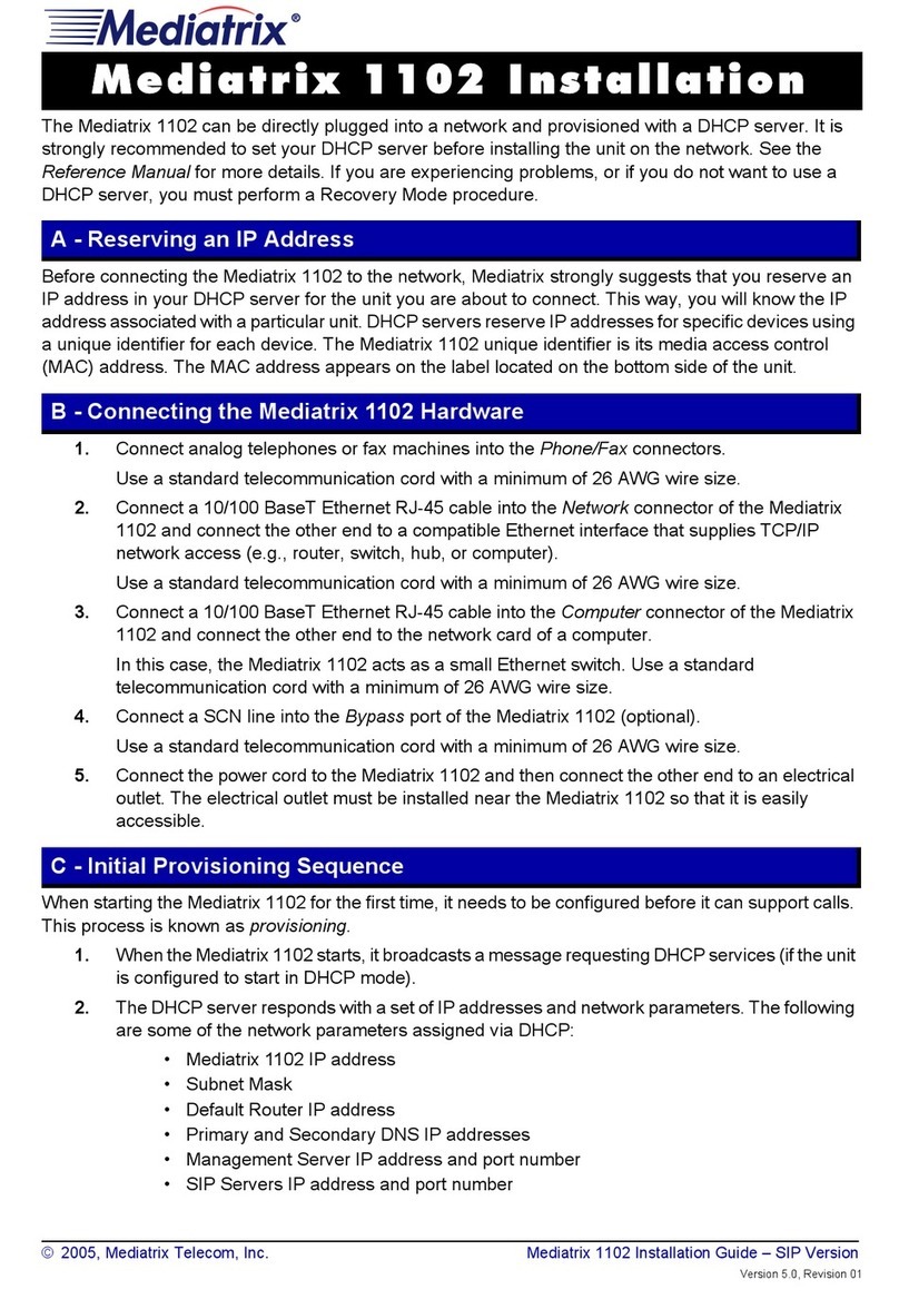 Mediatrix 1102 installation guide