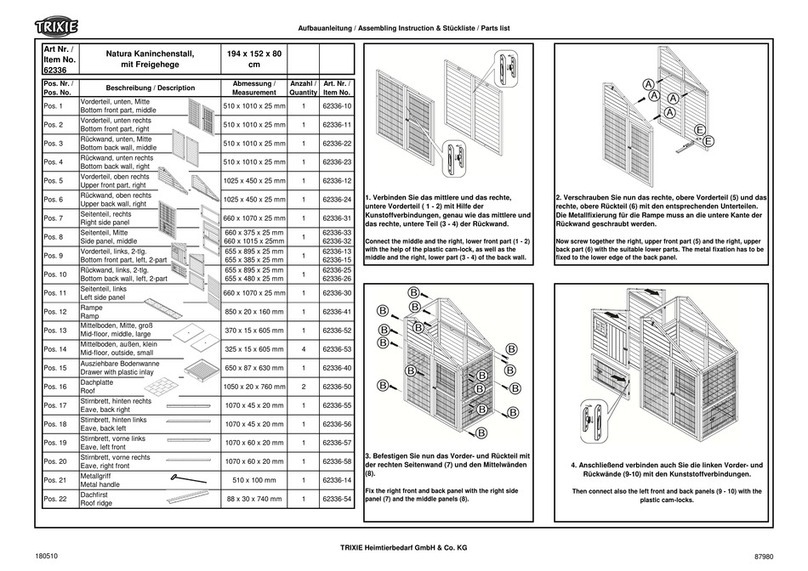 Trixie natura 62336 Assembling Instruction & Part List