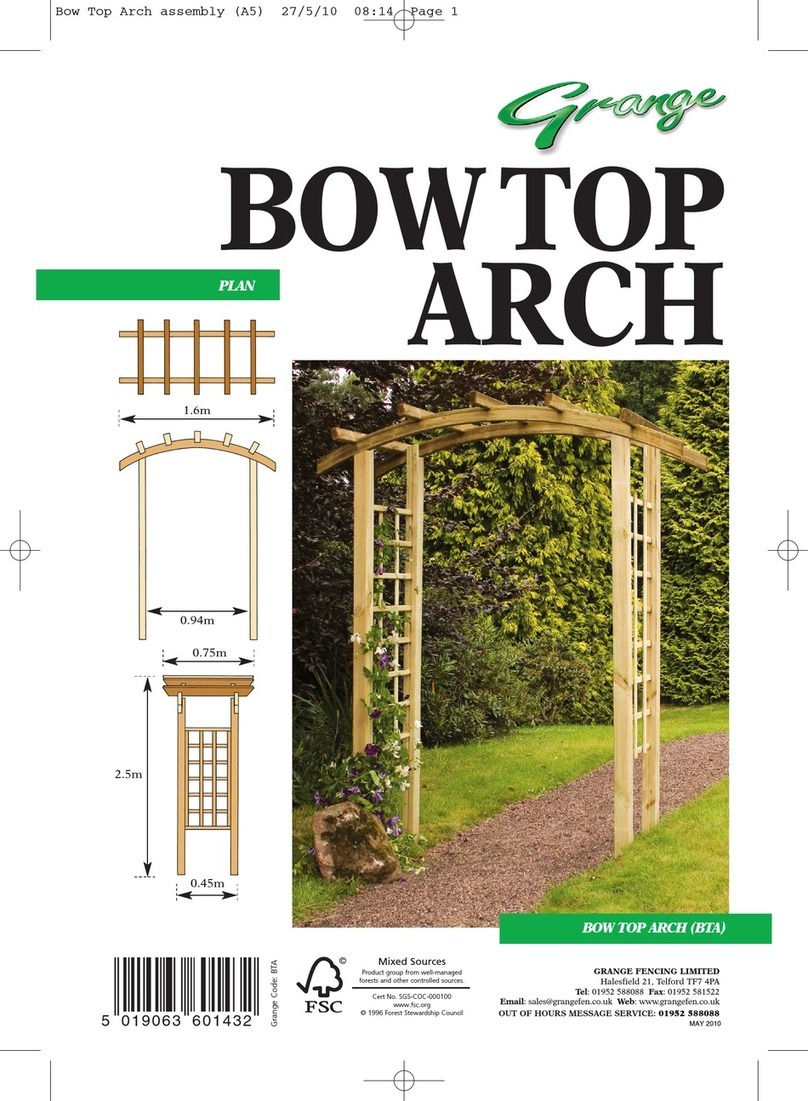 Grange ELITE BOW TOP ARCH User manual Grange ELITE BOW TOP ARCH User manual