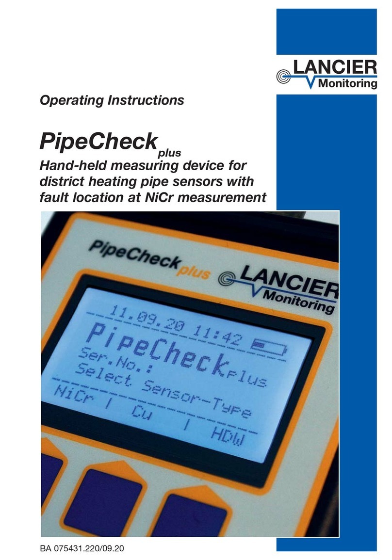 LANCIER Monitoring PipeCheck plus operating instructions