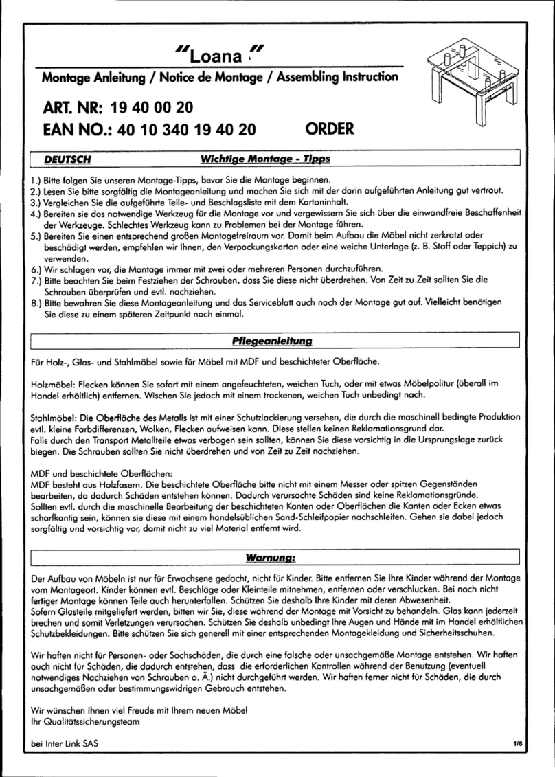 Links Loana 19 40 00 20 Assembling Instruction Links Loana 19 40 00 20 Assembling Instruction
