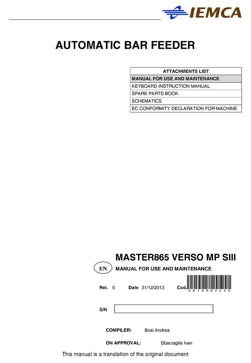 IEMCA MASTER865 VERSO MP SIII Manual for use and maintenance