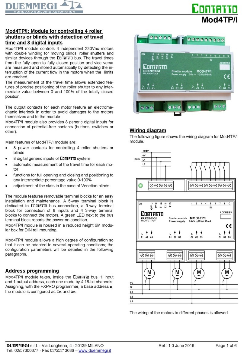 Duemmegi Contatto Mod4TP/I quick start guide