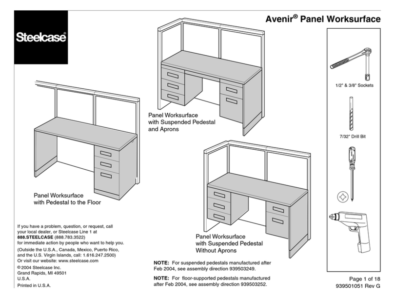 Steelcase Avenir Panel Worksurface with Suspended Pedestal and... manual Steelcase Avenir Panel Worksurface with Suspended Pedestal and... manual