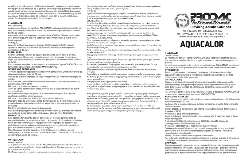 prodac Aquacalor 50W manual