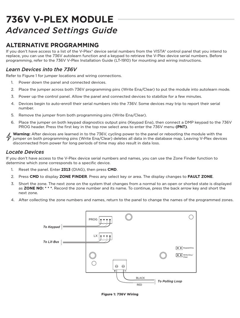 DMP Electronics 736V V-PLEX Module Advanced Settings Guide