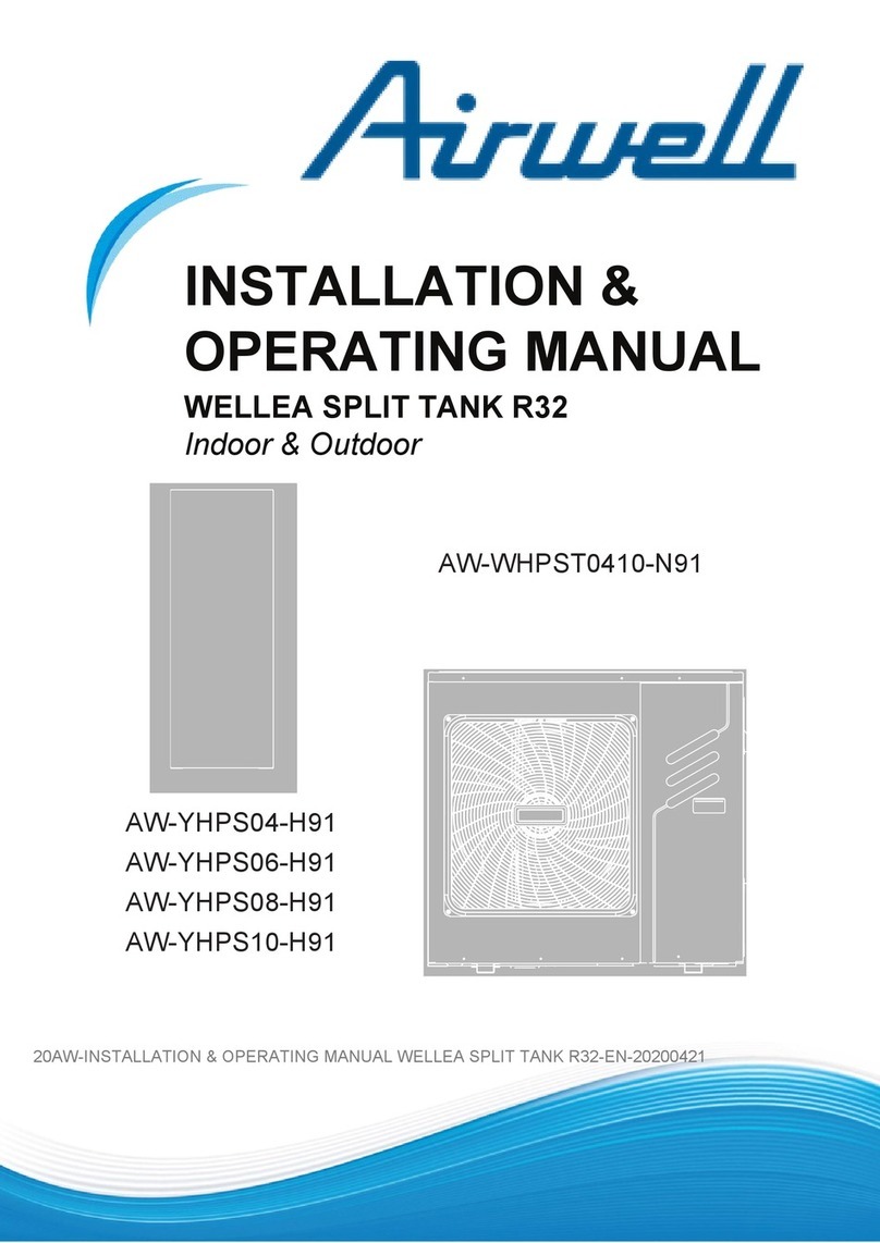Airwell WELLEA SPLIT AW-WHPST0410-N91 Installation instructions