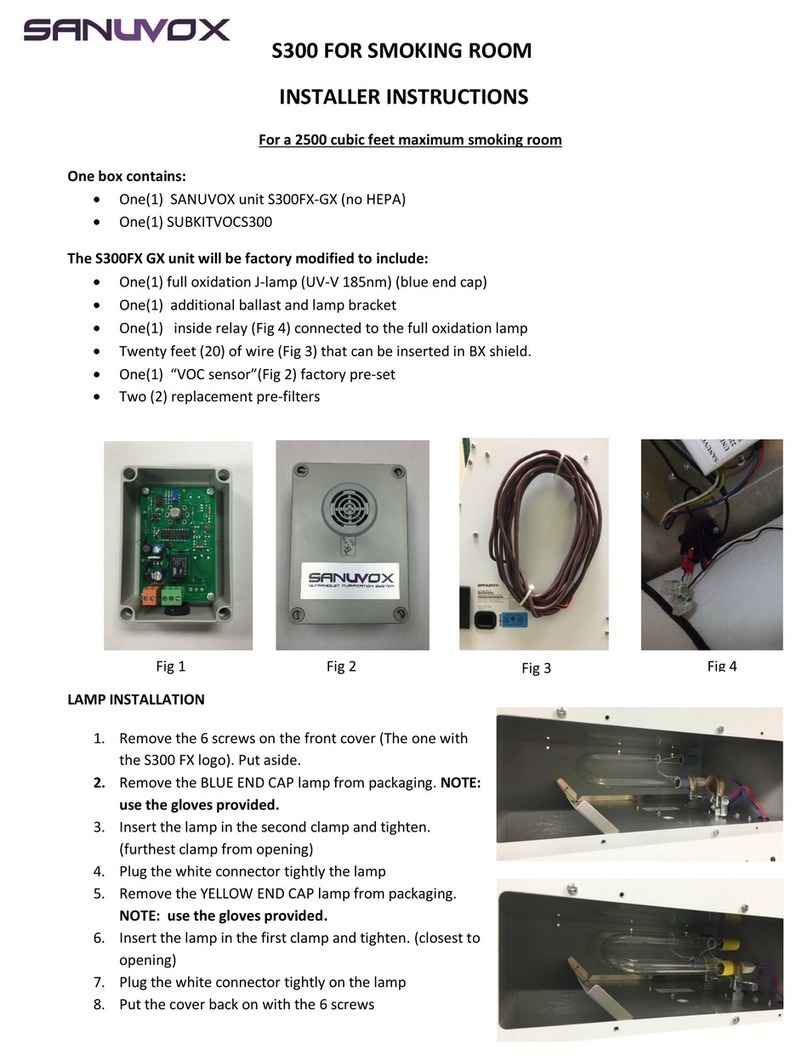 Sanuvox S300 Installer's instructions