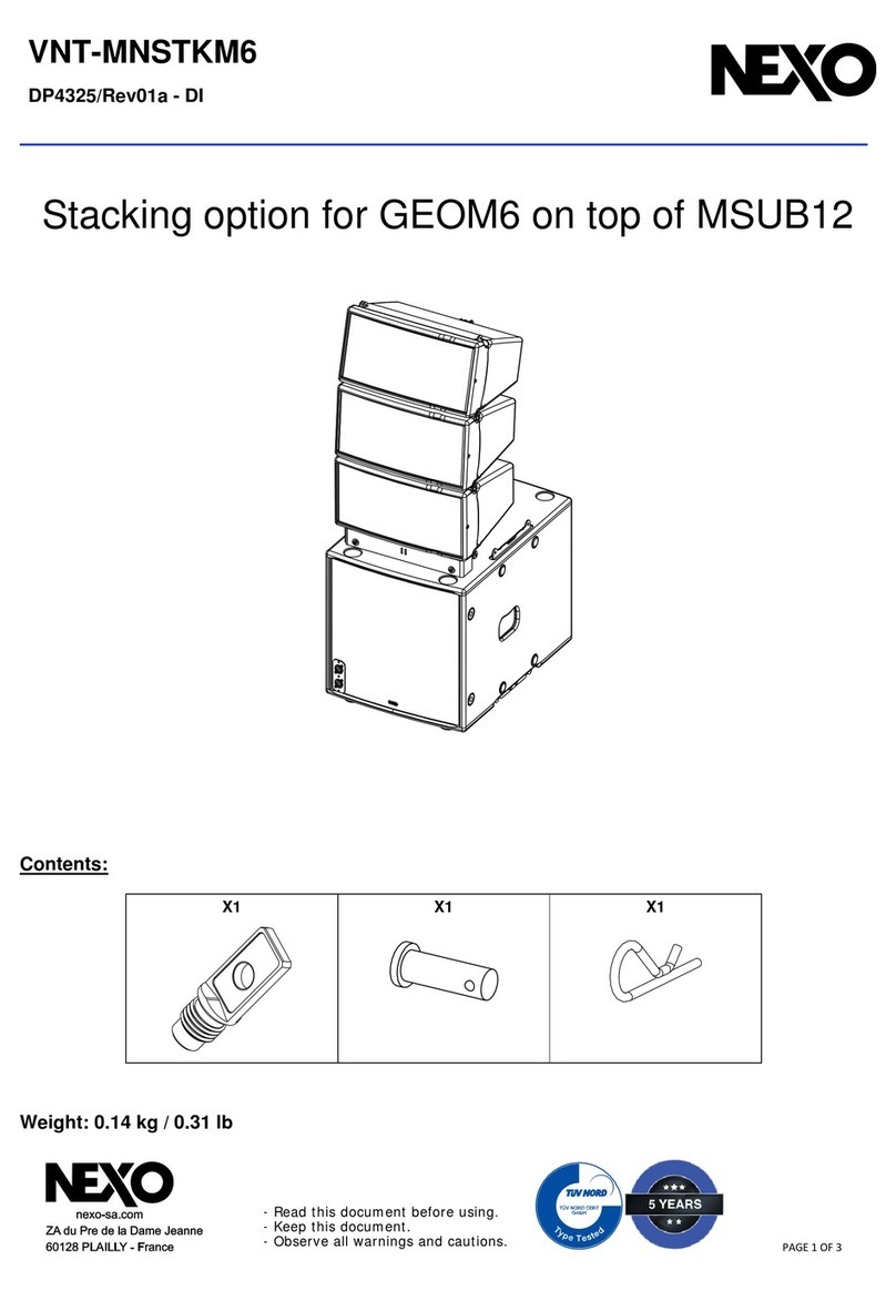 Nexo VNT-MNSTKM6 quick start guide