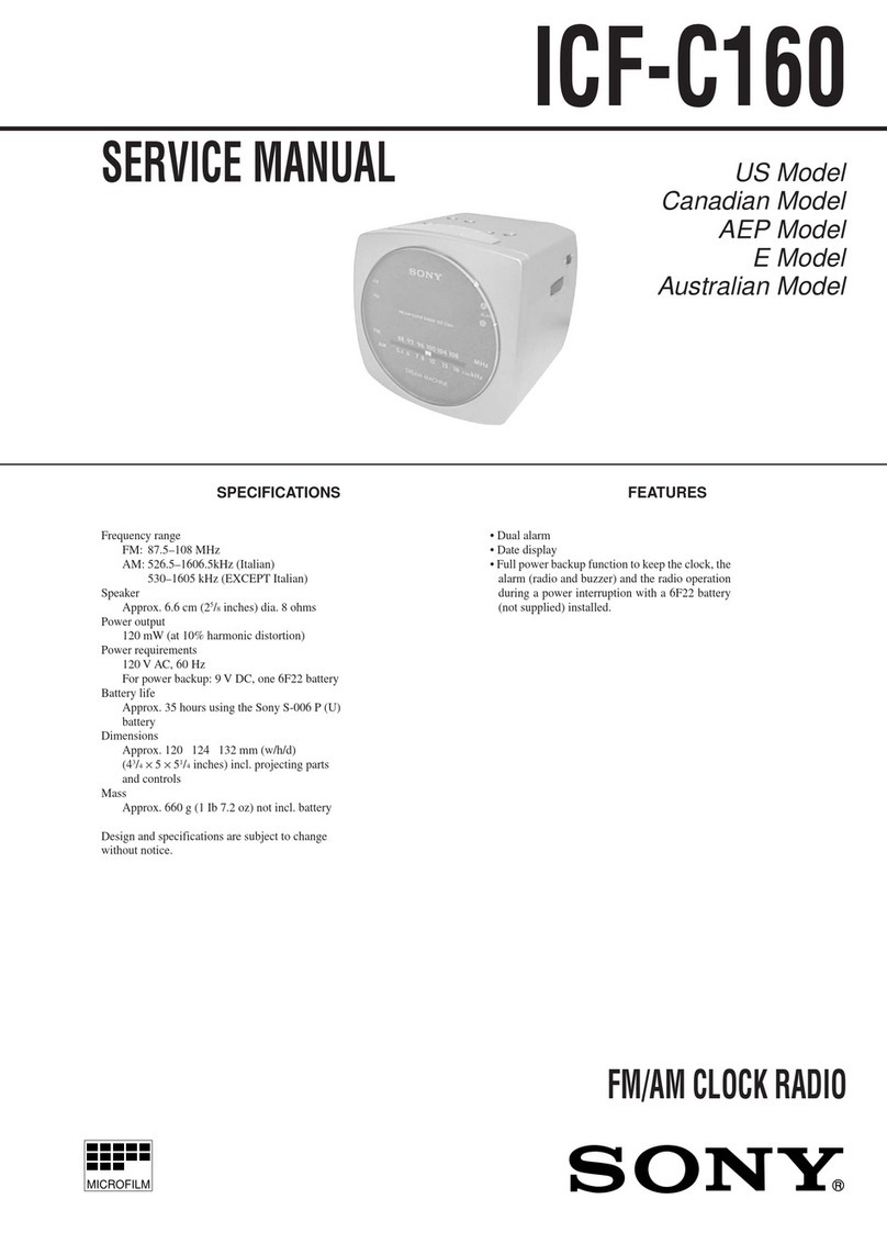 Sony Dream Machine ICF-C160 User manual