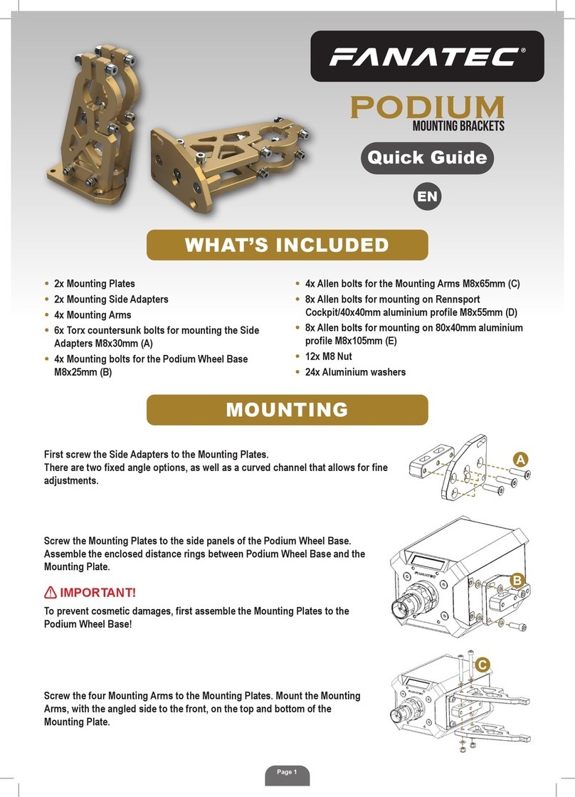 Endor FANATEC PODIUM MOUNTING BRAKCKETS quick guide