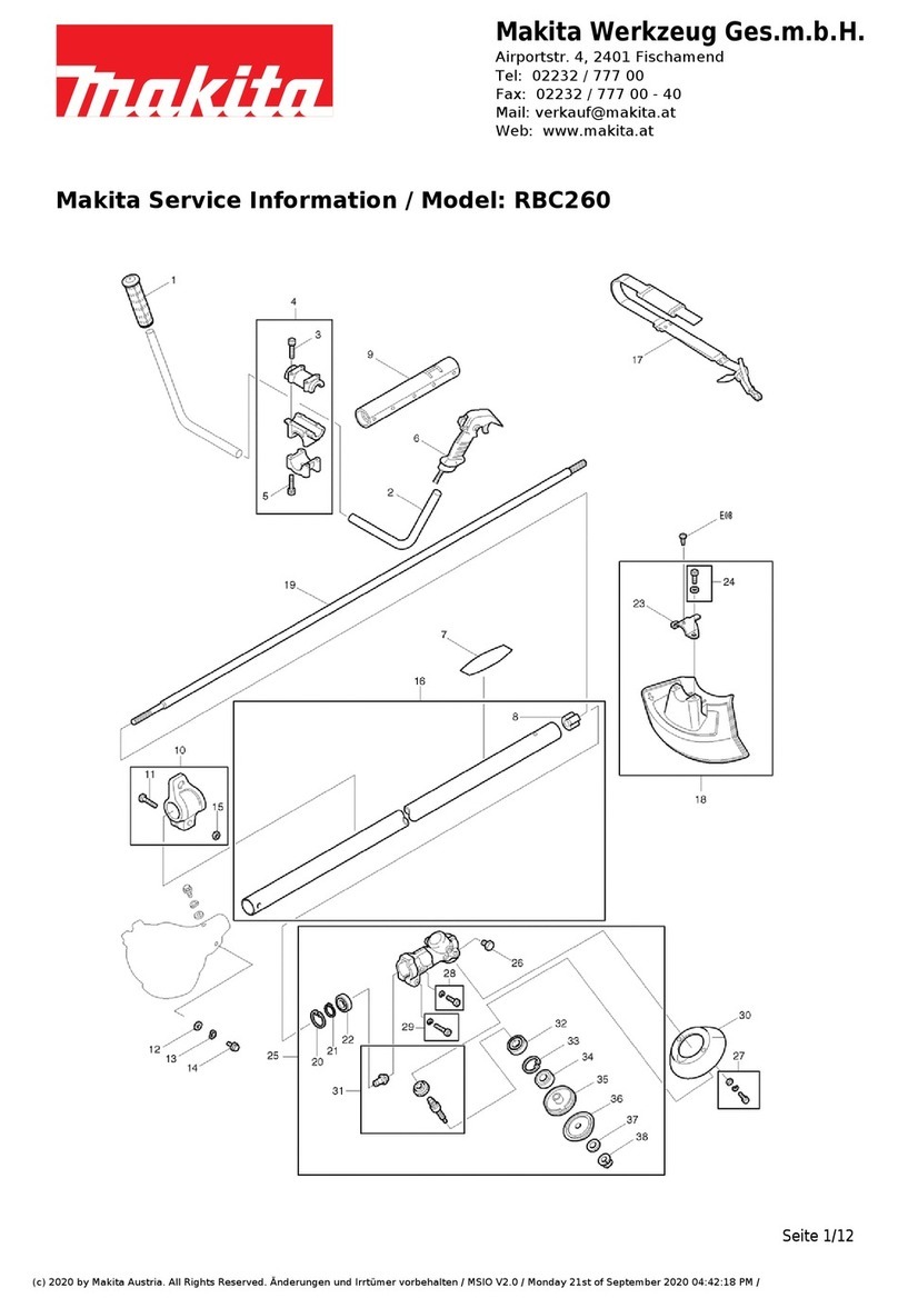 Makita RBC260 Service information