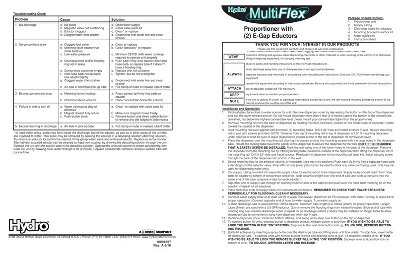 Dover Hydro MultiFlex quick start guide