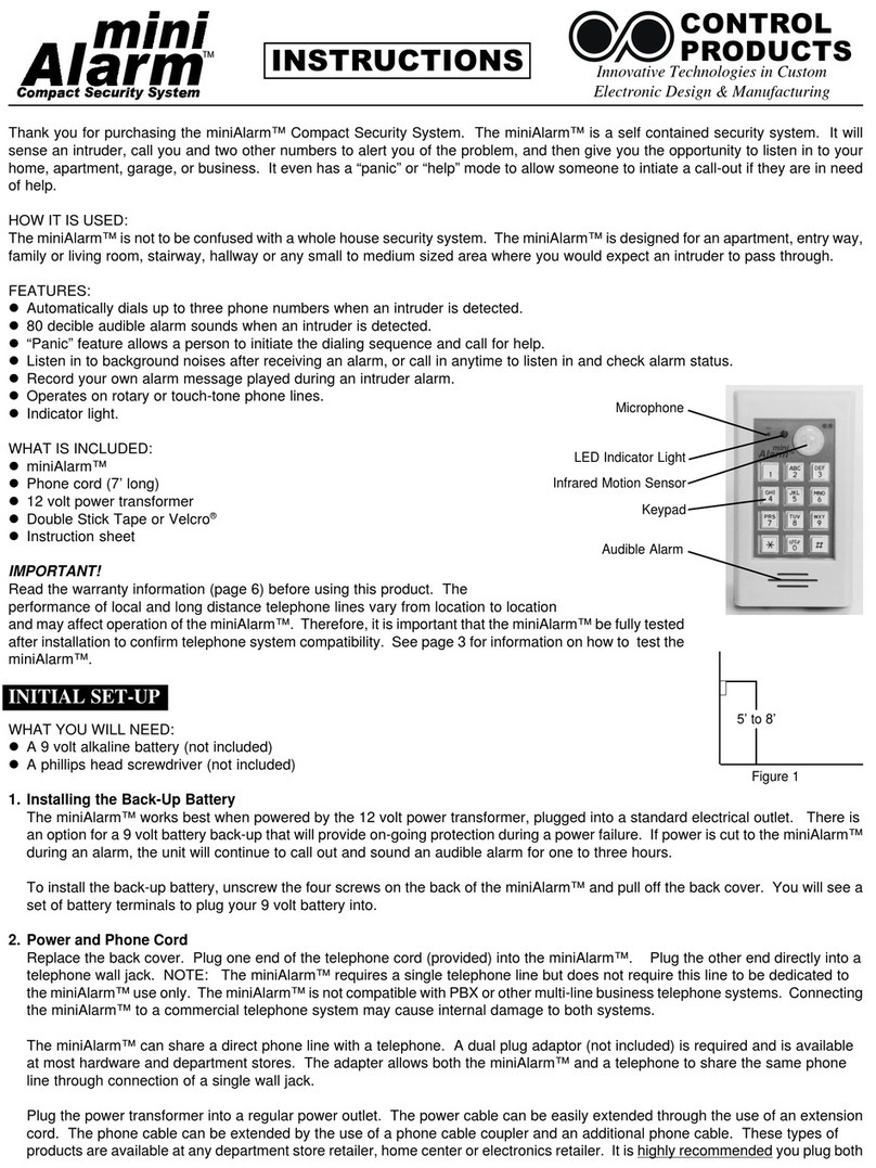 Control Products miniAlarm instructions