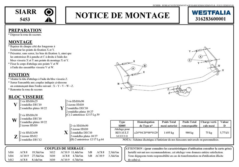 Westfalia SIARR 5453 Assembly instructions