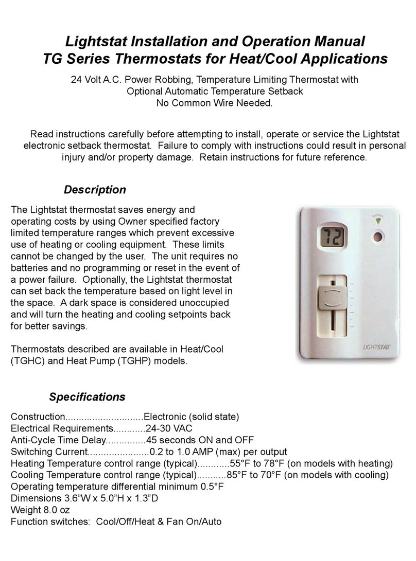 Lightstat TG Series User manual
