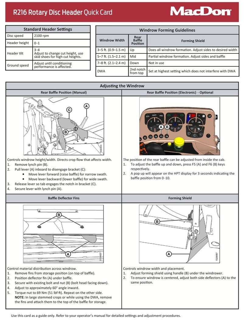 MacDon R216 Parts list manual