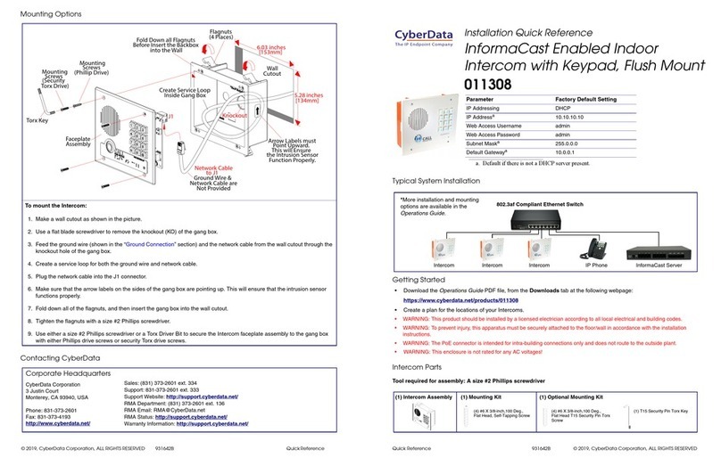 CyberData 11308 Manual