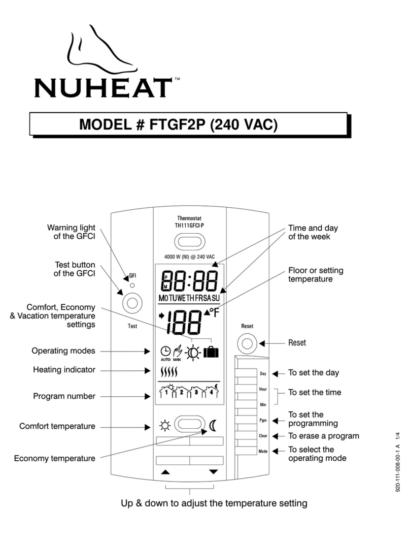 Nu-Heat TH111GFCI-P quick start guide