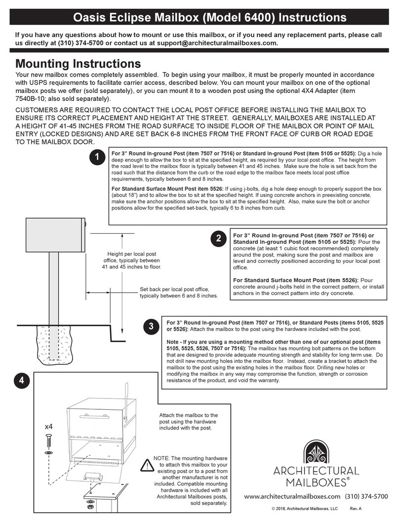 Architectural Mailboxes Oasis Eclipse instructions