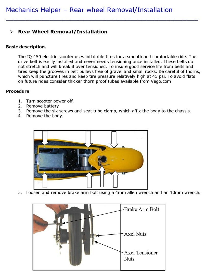 Vego IQ 450 Mechanics Helper – Rear wheel Removal/Installation