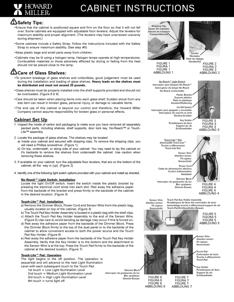 Howard Miller Curio Cabinet instructions