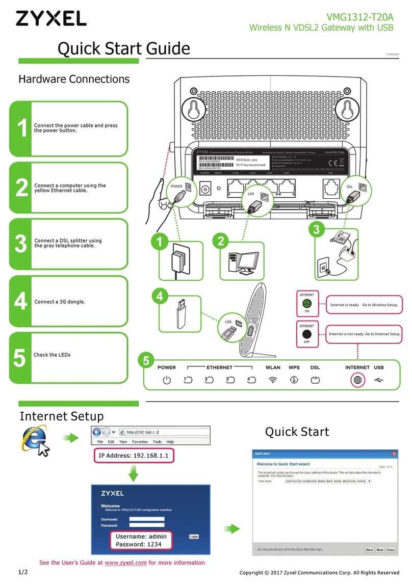 ZyXEL Communications VMG1312-T20A User manual ZyXEL Communications VMG1312-T20A User manual
