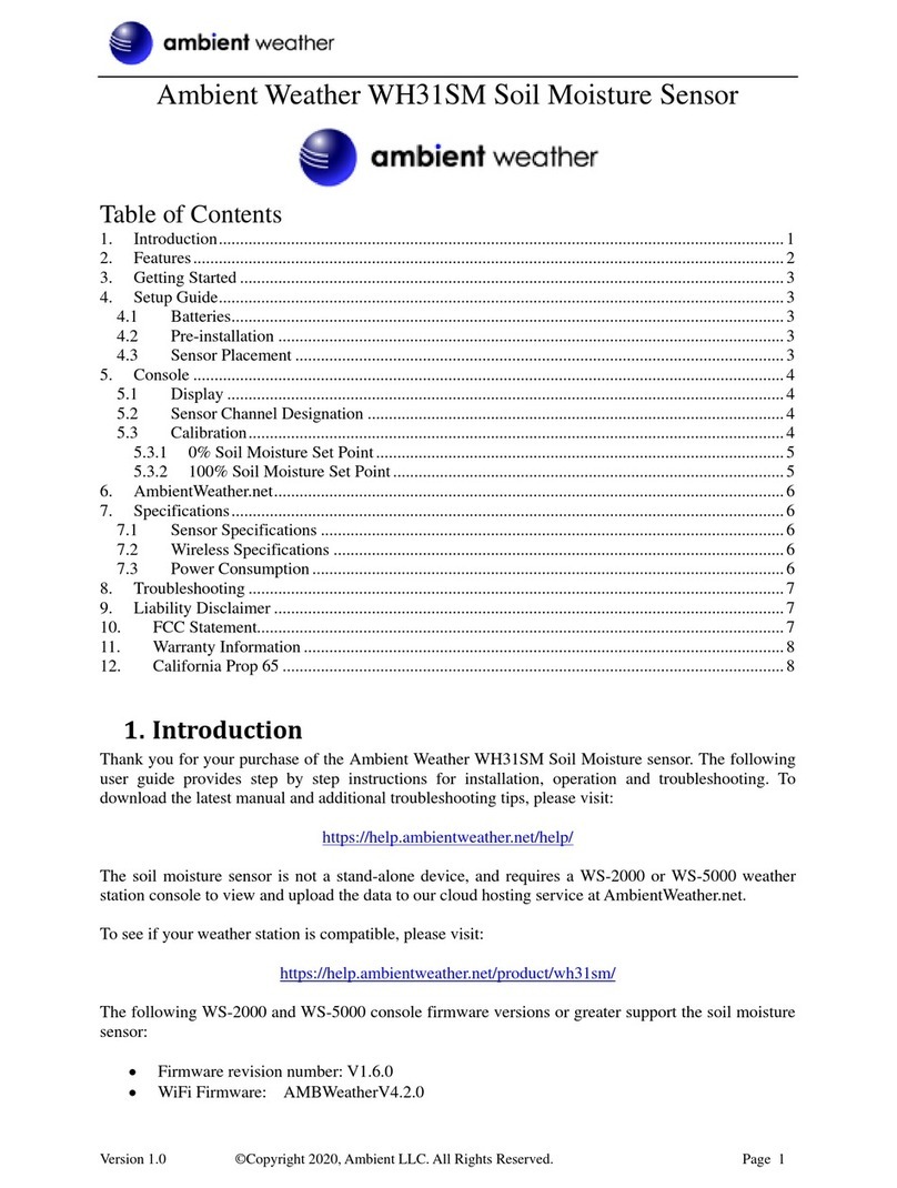 Ambient Weather WH31SM User manual