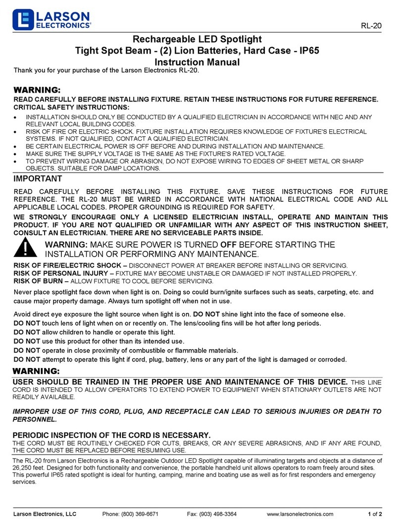 Larson Electronics RL-20 User manual