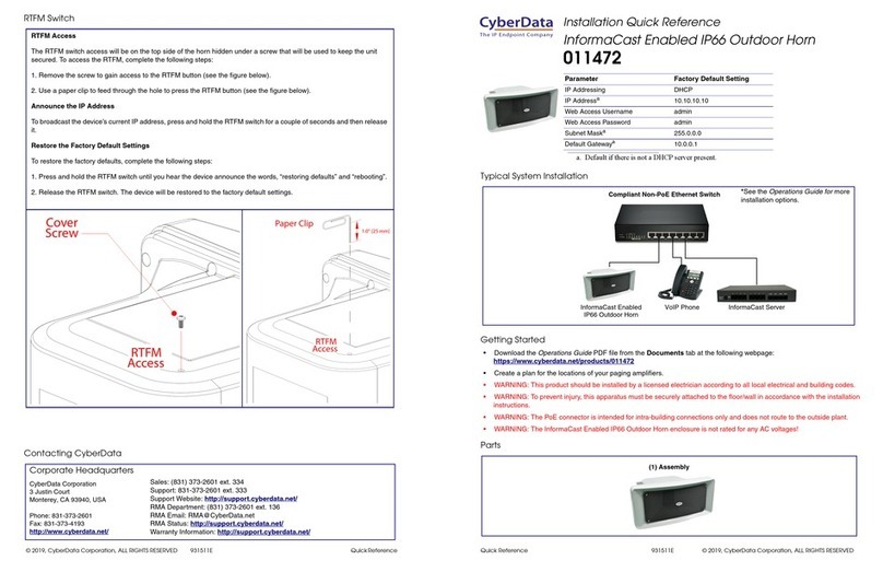 CyberData 011472 Manual