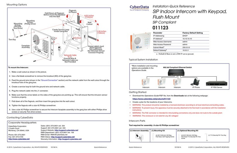 CyberData #011123 Manual