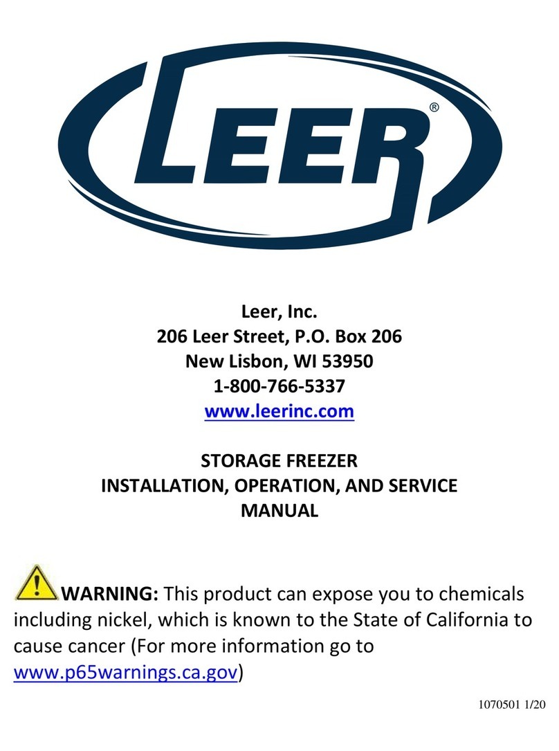 Leer REACH-IN STORAGE Series Installation, operation and service manual