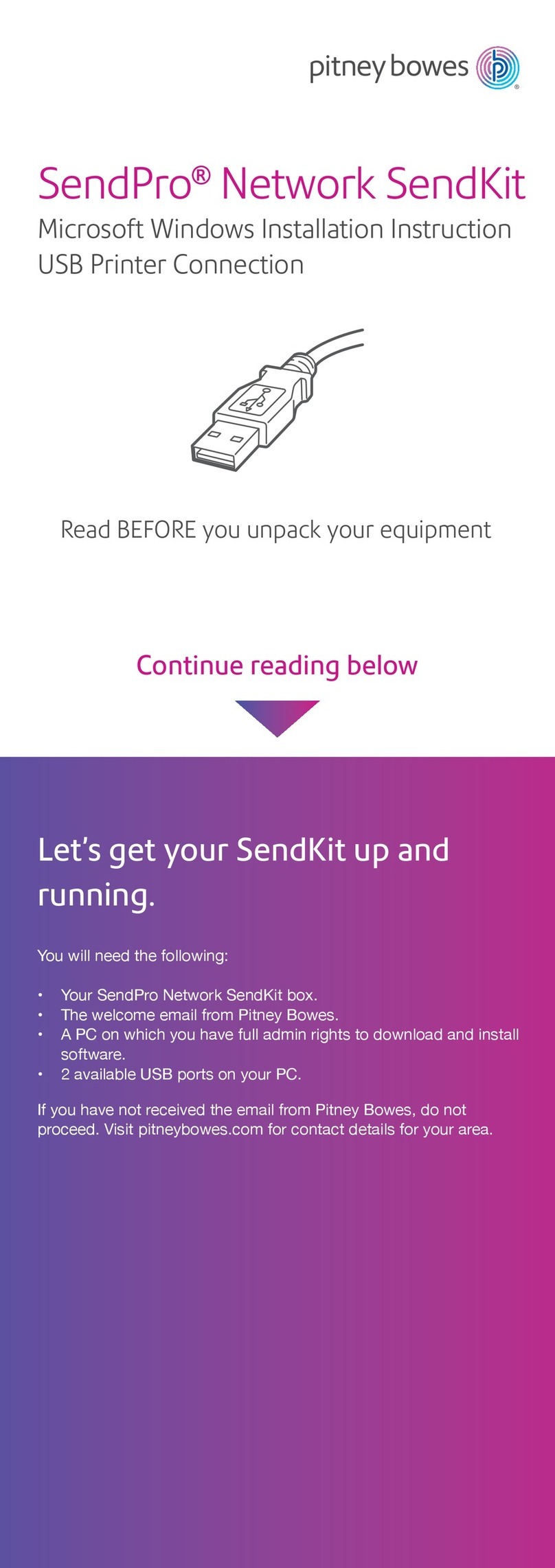 Pitney Bowes SendPro Network SendKit User manual