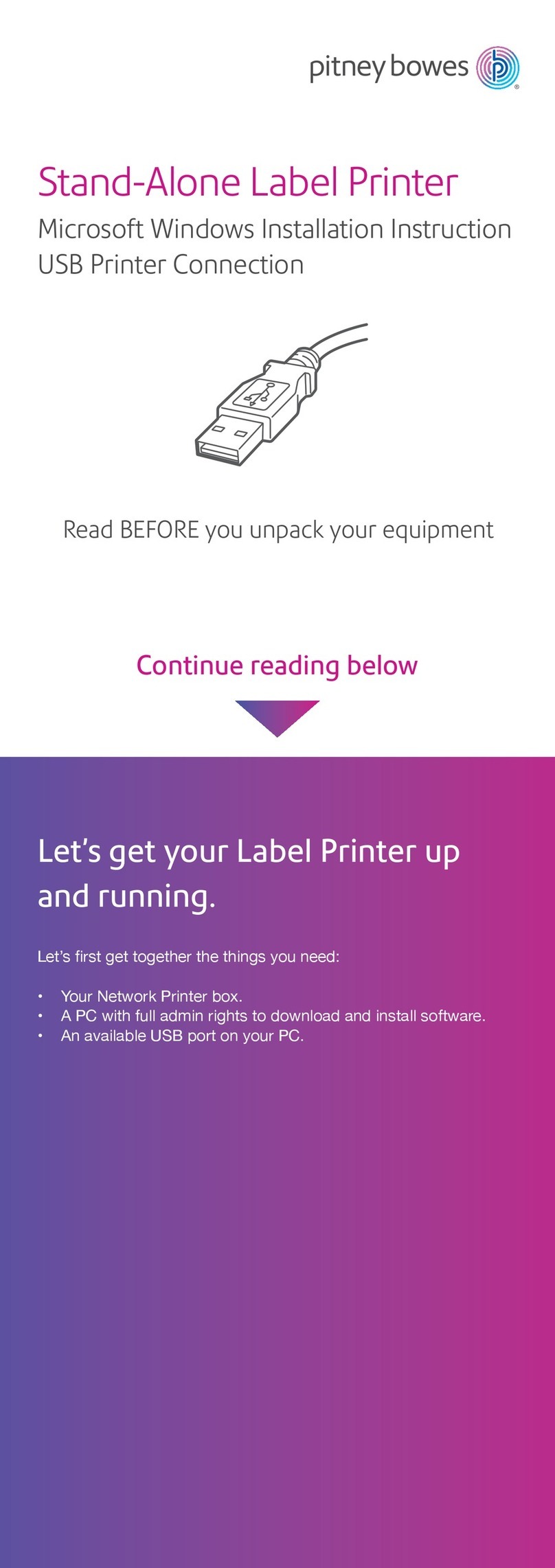 Pitney Bowes SendKit PB-SP100 User manual