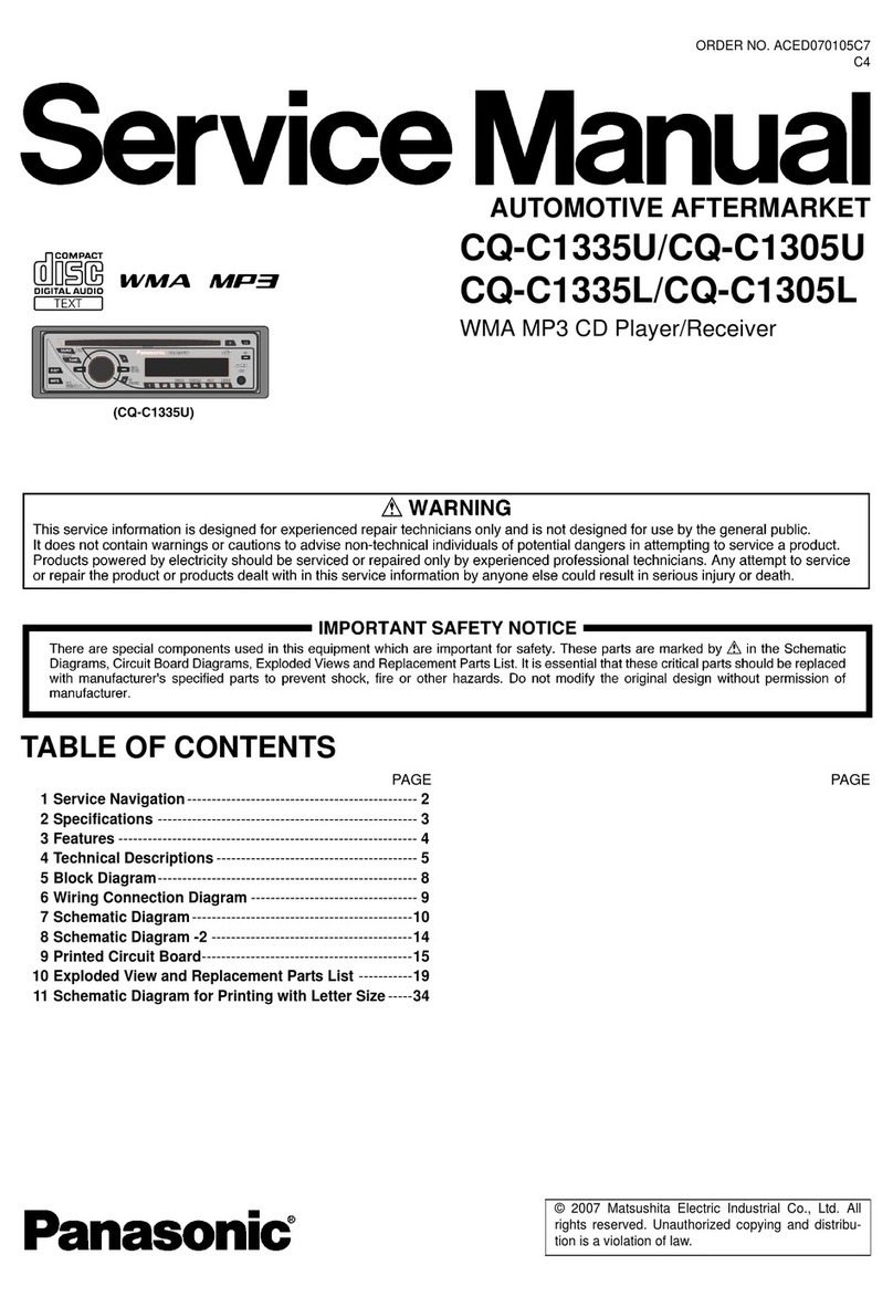 Panasonic CQC1335U - AUTO RADIO/CD DECK Service manual Panasonic CQC1335U - AUTO RADIO/CD DECK Service manual