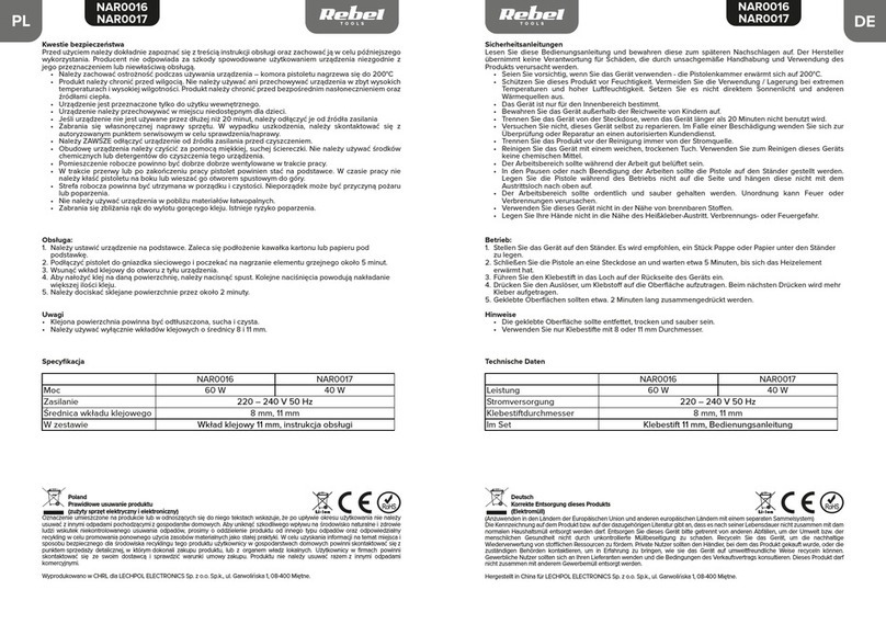Rebel TOOLS NAR0016 User manual