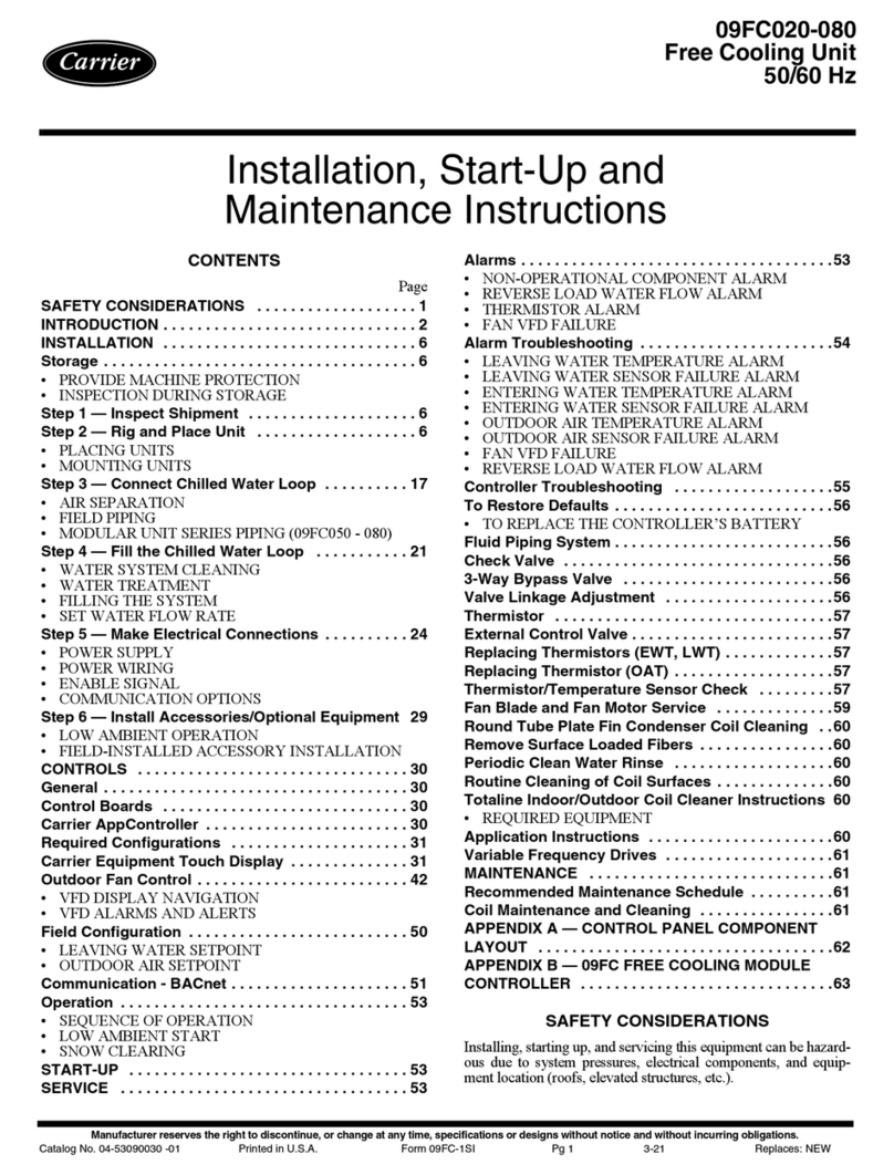 Carrier 09FC020 Installation, start-up and maintenance instructions