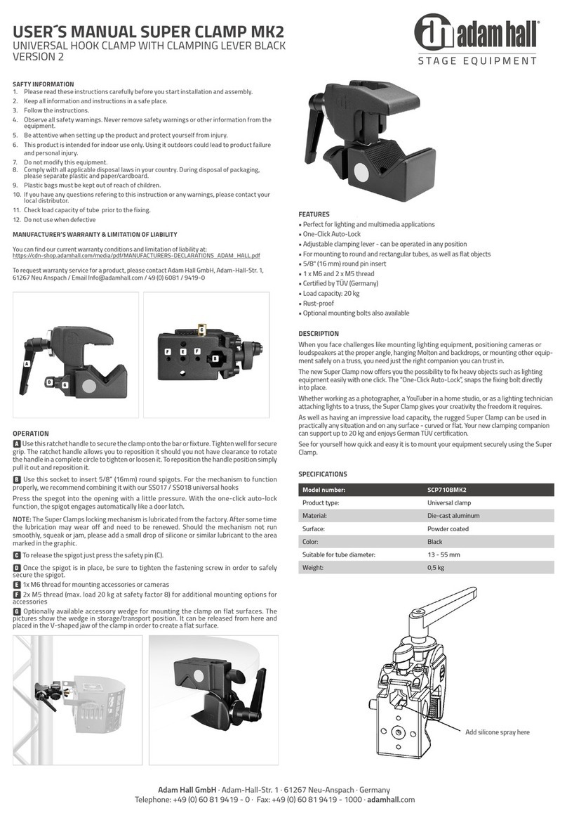 Adam Hall SUPER CLAMP MK2 User manual