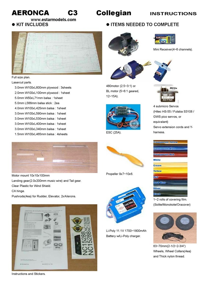 Estarmodels AERONCA C3 instructions