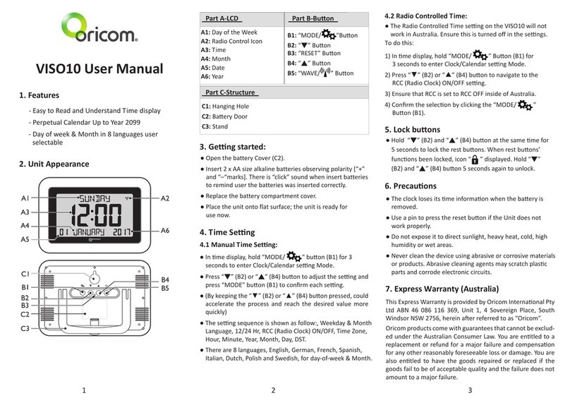 Oricom VISO10 user manual