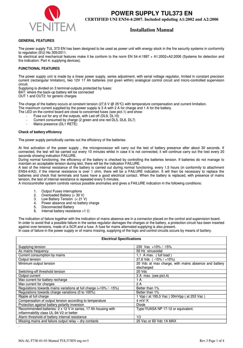 Venitem TUL373 installation manual