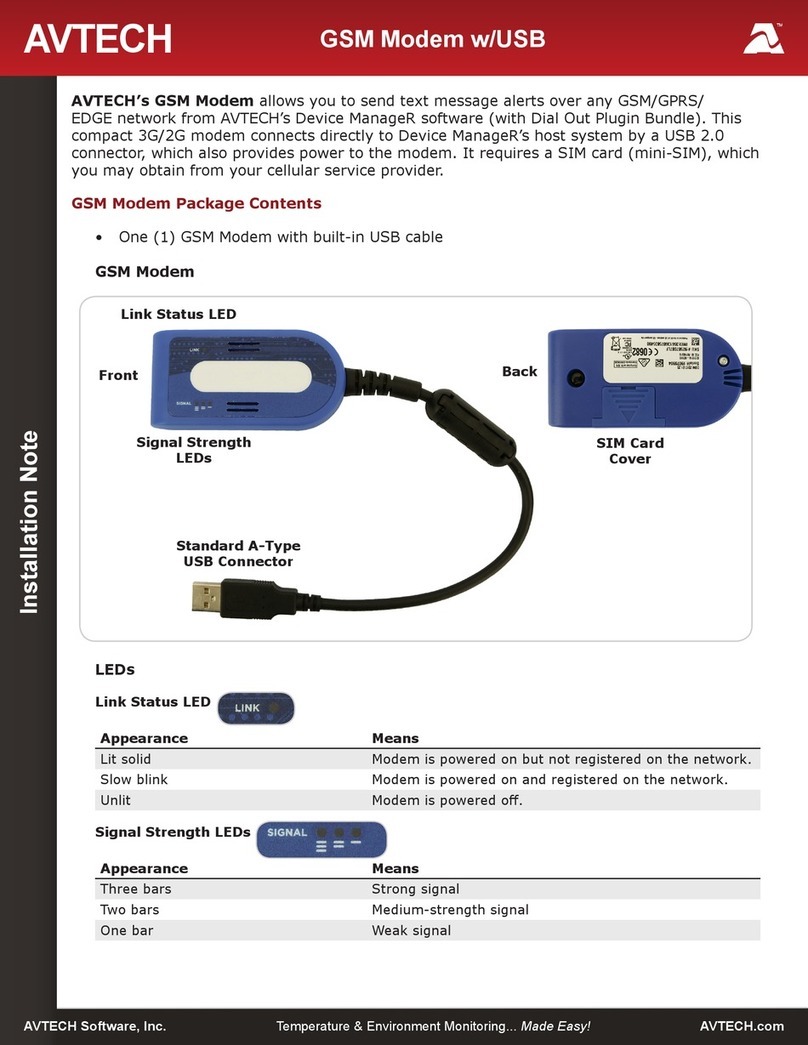 Avtech GSM Modem Installation notes