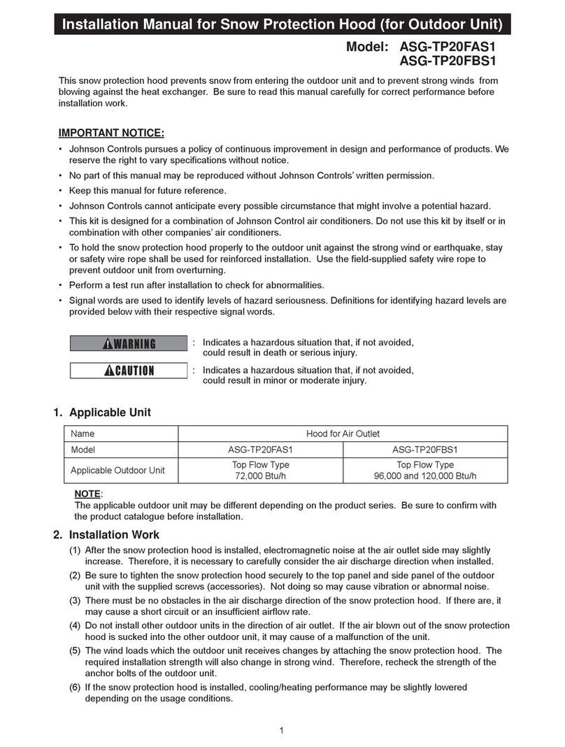 Johnson Controls ASG-TP20FAS1 User manual