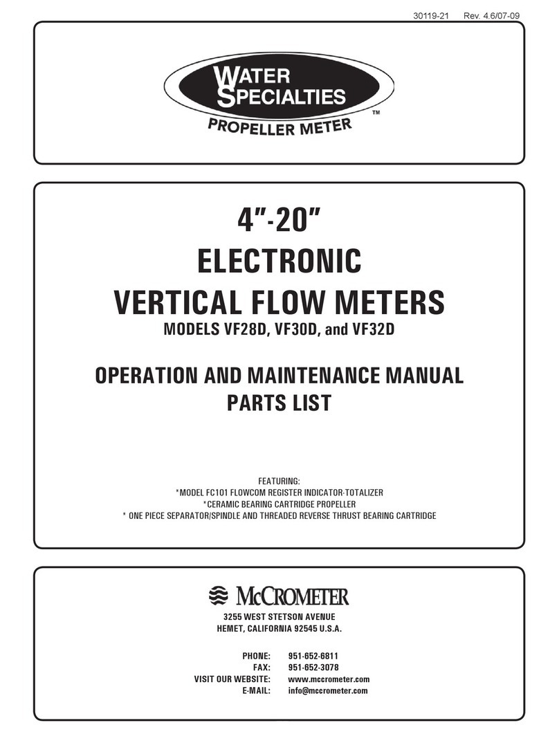 McCrometer Water Specialties VF28D User manual