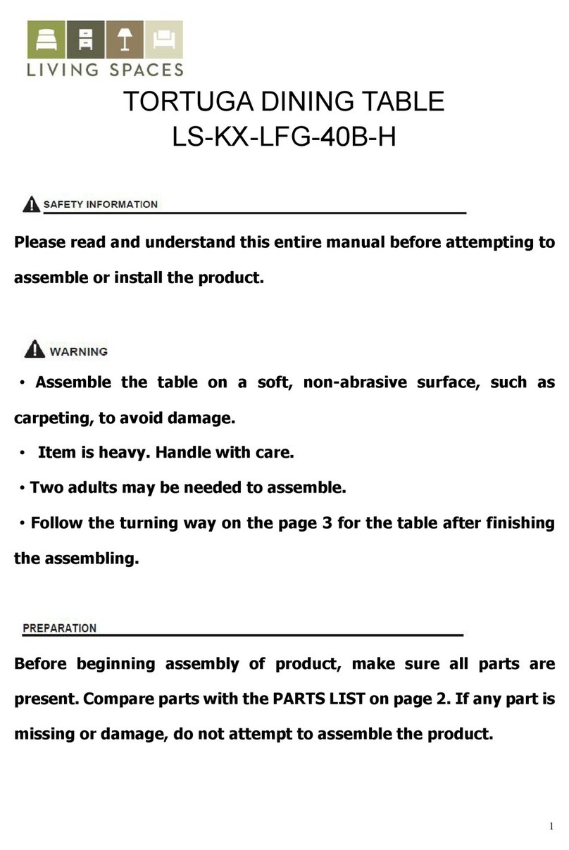 Living Spaces TORTUGA LS-KX-LFG-40B-H User manual