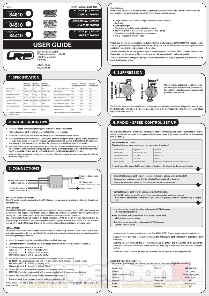 LRP QUANTUM SPORT 2 Series User manual