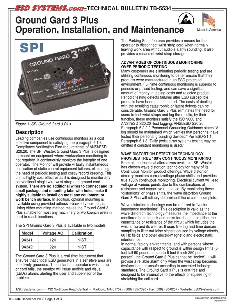 ESD SYSTEMS SPI Ground Gard 3 Plus Service manual