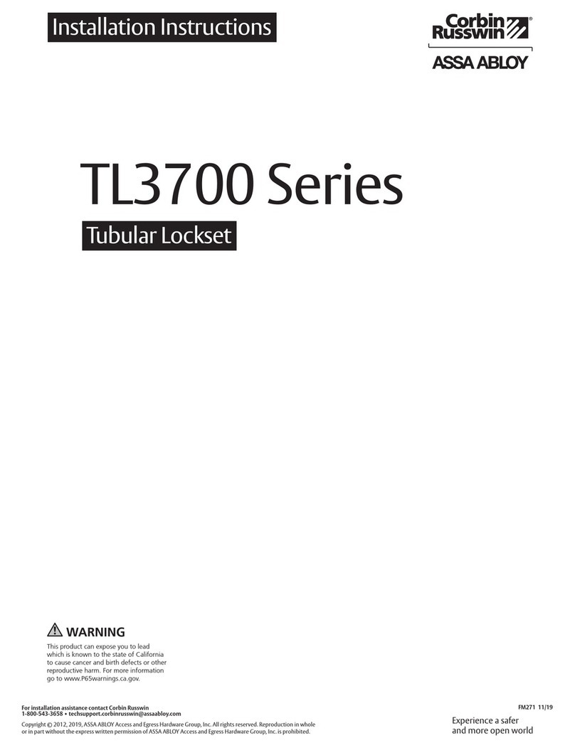 Assa Abloy Corbin Russwin TL3700 Series User manual