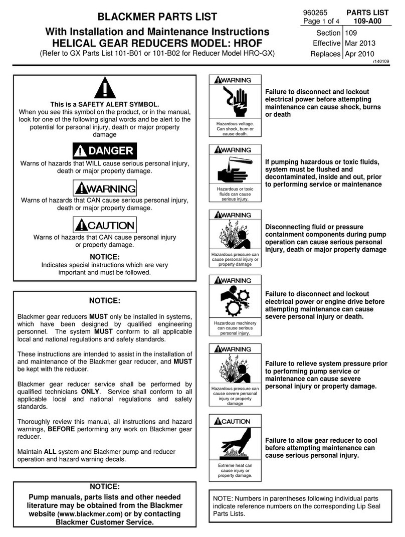BLACKMER HROF Installation and maintenance instructions