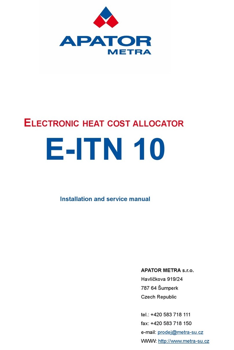 Apator Metra E-ITN 10 Series Installation and service manual